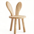 Solid Wood Rabbit Chair for Kids & Toddlers, Cute Bunny Wooden Chair for Playroom Bedroom, Sturdy Rubber Wood Stool, Easy Assembly - 1 Pack (Single Chair)