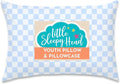 Little Sleepy Head Youth Pillow with Pillowcase 16x22, Jumbo Toddler Pillow, Hypoallergenic Pillowcase - Best Kids Pillows for Sleeping, Perfect Kids Travel Pillow (Checkers Baby Blue)