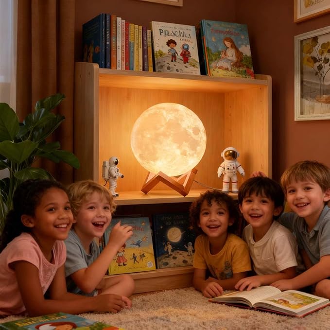 CPLA Moon Lamp Upgrade 128 Colors, Christmas Gifts for Kids Girls Boys Teens Sister Her Women, Ages 4 5 6 7 8 9 10 11 12 13 14 15 16 17 18-20 Year Old Birthday, Remote and Touch Control, 6 inch