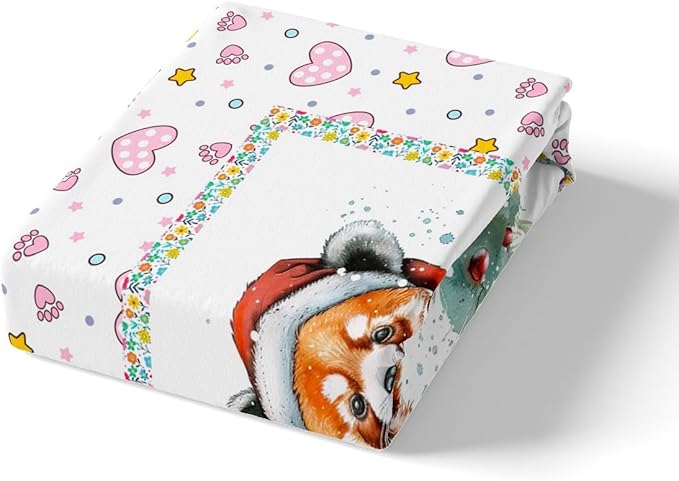 Feelyou Christmas Duvet Cover Set Xmas Tree Bedding Set for Kids Boys Girls Red Panda Love Print Comforter Cover Cute Animal Quilt Cover Room 3Pcs King Size,Zipper,No Comforter