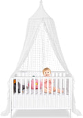 Bed Canopy for Girls - Princess Bed Canopy - Crib Canopy for Boys and Girls Bedroom Decor, Suitable for Use in Cribs Canopy Bed Curtains (White)