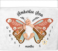 OLIVE OLIVIA Personalized Monthly Baby Milestone Blanket, Baby Months Blanket, Perfect Custom Newborn Gifts,30"x40"
