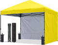ABCCANOPY Pop up Canopy Tent with 2 Sidewalls for Outdoor Sun Blocking or Rain Protection,10x10, Yellow