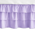 Ruffled Crib Bed Skirt: 3 Tiered Ruffled Crib Skirt Baby Girl Nursery Toddler Bedding Dust Ruffle, 17.7" Deep Drop- Fits Standard Cribs,28"x 52" (Purple)