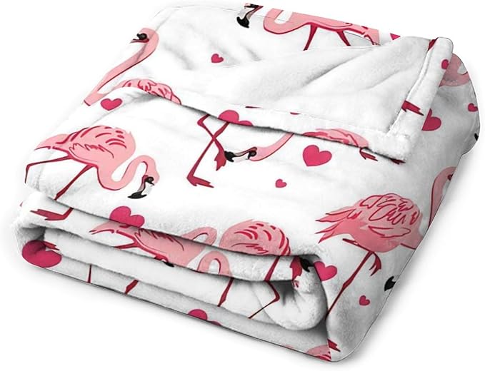 Flamingo Pink Throw Blanket for Kids & Adults - Soft, Warm, Cozy Fleece for Couch, Sofa, Bed - 50"x60"