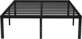 EMODA 18 Inch Tall Full Size Bed Frame with Large Storage Space, Easy Assembly Heavy Duty Metal Platform No Box Spring Needed, Noise Free, Black