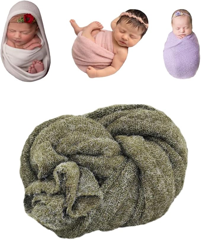 Newborn Photography Stretch Wrap Baby Photo Knitted Blanket Photo Shoot Props Swaddle for Boys Girls