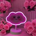 Cute Cloud Shaped Neon Sign USB/Battery Dual Power Switch Controllable Plastic Neon Night Light (Pink)