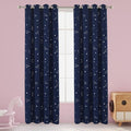 LORDTEX Dinosaur and Star Foil Print Blackout Curtains for Kids Room - Thermal Insulated Curtains Noise Reducing Window Drapes for Boys and Girls Bedroom, 52 x 108 Inch, Navy, Set of 2 Panels