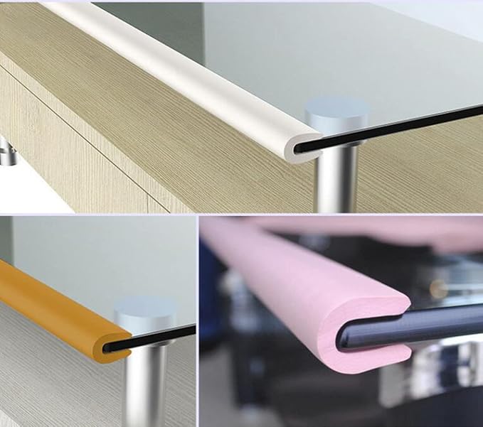 M2cbridge U Shape Extra Thick Furniture Table Edge Protectors Foam Baby Safety Bumper Guard 6.5 Ft (Pink)