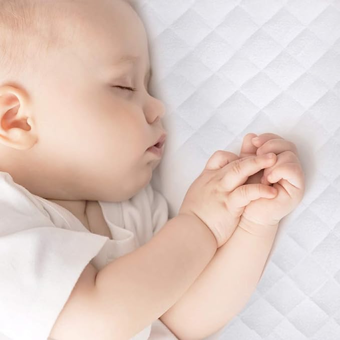 Bassinet Mattress Pad Cover Compatible with Dream On Me Karley (Plus Portable) Bassinet, Waterproof, 2 Pack, Ultra Soft Surface, Breathable and Easy Care