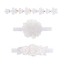 cherrboll Baby Girl Nylon Headbands, 3Pcs Handmade Floral Hair Bows, Stretchy Flower Hairbands for Newborns Infants Toddlers