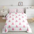 Feelyou Pink Christmas Trees Bedding Set for Kids Boys Girls King Size Holiday Comforter Set Ultra Soft Winter Comforter Xmas Decor Duvet Quilt Bedroom Decor Christmas Ornaments Quilt