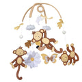 Baby Mobile – Jungle Montessori Monkey Hanging Set, Handmade Felt Safari Nursery Decor