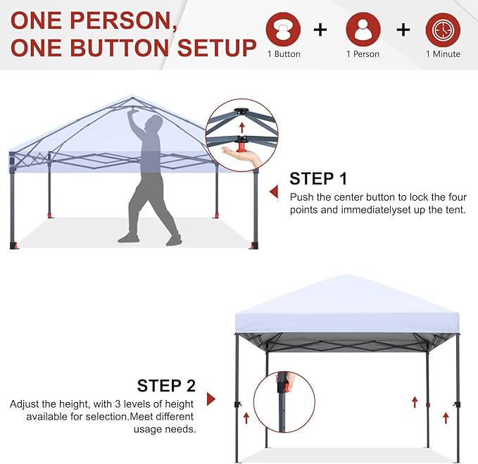 ABCCANOPY Pop Up Canopy - Outdoor Patio Portable Canopy Tent Heavy Duty for Backyard and Deck with 4 Sandbags(Khaki, 10x10)