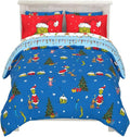 Grinch by Dr. Seuss Holiday & Christmas Bedding Super Soft Comforter and Sheet Set with Sham, 7 Piece Full Size (Official Dr. Seuss Product) by Franco