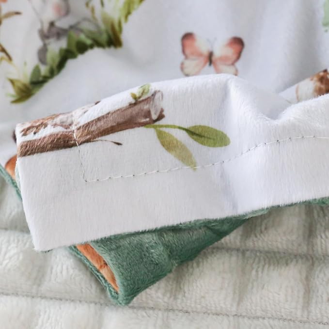 BORITAR Baby Blanket for Boys Girls Super Soft Double Layer Minky with Dotted Backing, Lovely Woodland Animal Design Blanket for Toddler Newborn 30 x 40 Inch(75x100cm)