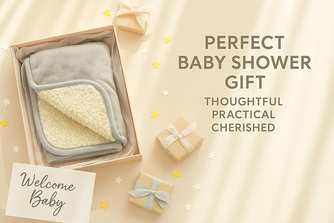 Ultra Plush 30x40 Super Soft Sherpa Baby Blanket, Durable, Machine Washable, Gentle on Baby's Skin - Ideal Baby Blankets for Boys & Girls, (Dove Gray)