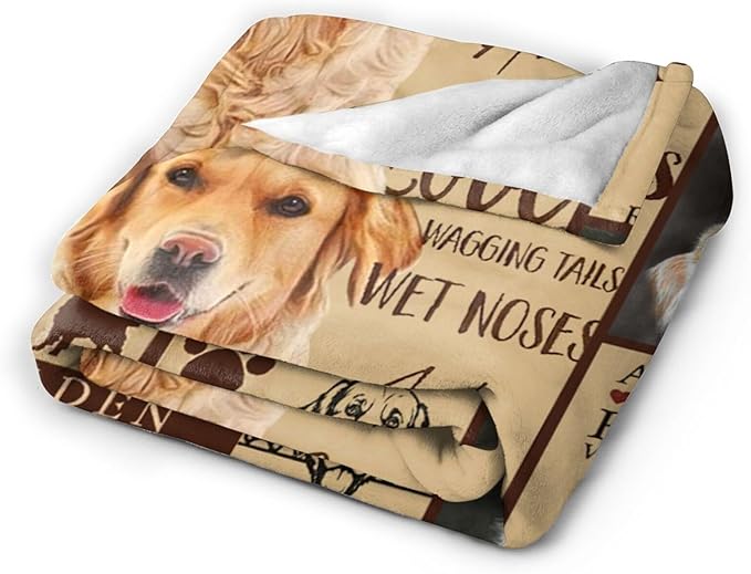 Tijuboni Golden Retriever Throw Blanket Dog Gifts for Girls Boys Women Men Kids Adults Soft Flannel Fleece Blanket for Couch Sofa Bed Home Decor 40"x50"