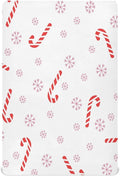 Crib Sheet, Unisex Crib Sheet, Soft and Comfortable for Standard Crib and Toddler Mattress, Christmas Cane Candy