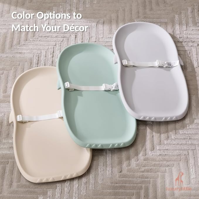 Luxury Little Portable EVA Baby Changing Pad Waterproof Changing Pad for Diaper Changes,Dressing,Baby Massage & Moisturizer Application,Soft & Non-Slip, Adjustable Safety Belt, Penguin Design,Green