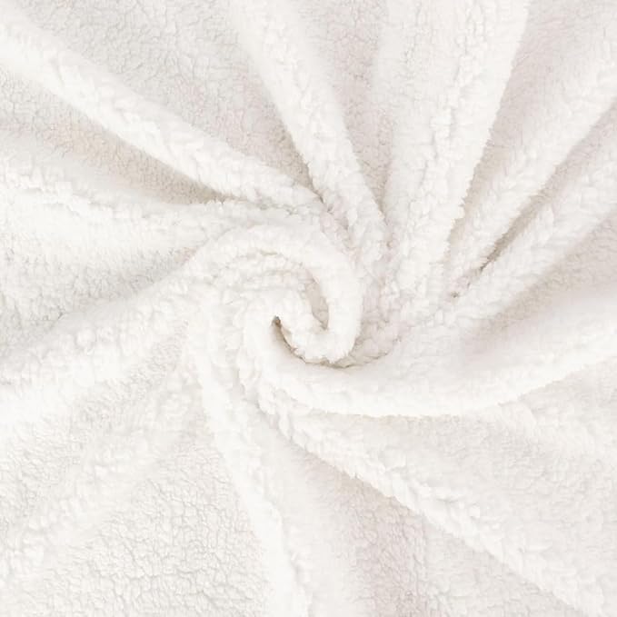 American Baby Company Heavenly Soft Chenille Sherpa Toddler Blanket, Warm and Cozy, Ivory, 36" x 48" for Boys and Girls, Versatile for Nap Time, Preschool and Travel