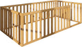 Montessori Floor Bed for Kids 52x27,5'' | Toodlers Floor Bed with Safety Guardrails | Pine Wood Baby Bed | Sturdy Wood Frame Bed for Girls and Boys (Crib, Height : 17 Inches)