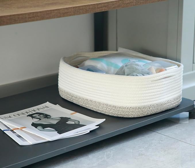 Cotton Rope Storage Baskets Woven Basket Cute Baby Nursery Organizers Small Dog Toy Basket Gift Baskets Empty