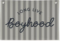 Boys Room Decor, Long Live Boyhood Linen Banner Hanging Flag, Vintage Stripes Banner Nursery Playroom Kids Bedroom Dorm Toddler Decorations Trendy Room Decor, Gifts for Teens 30x20 boyroom