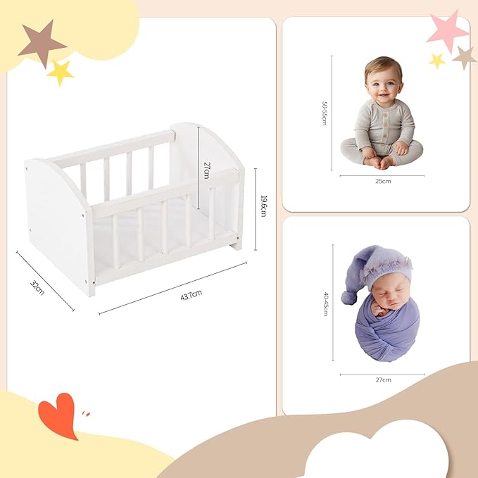 Kate Newborn Photography Props White Wooden Bed Props Posing Bed Posing Newborn Props for Baby Photography