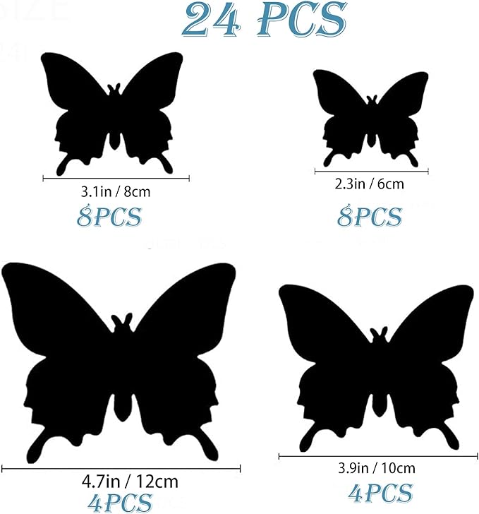 Butterfly Wall Decor 24/48 PCS, 3D Butterflies Stickers for Party Decorations with Magnets(Multiple Colour, 24)