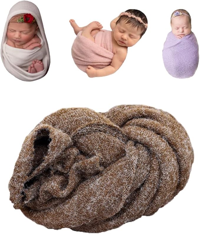 Newborn Photography Stretch Wrap Baby Photo Knitted Blanket Photo Shoot Props Swaddle for Boys Girls