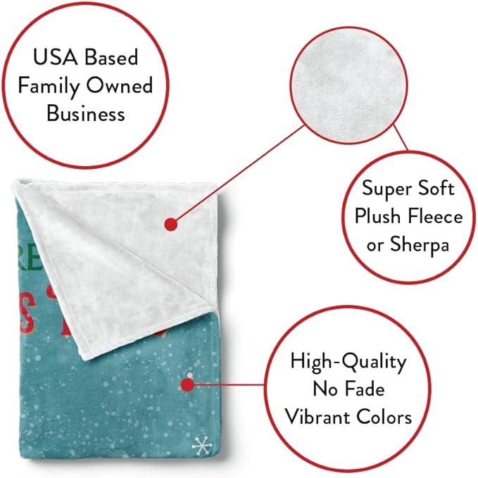 Plush Christmas Blanket Cozy Fall Throw Blanket Custom Winter Blankets Red Truck Christmas Throws Santa Sofa Bed Throw Customized Soft Christmas (Sherpa 60x80)