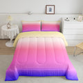 Feelyou Ombre Comforter Queen Set - Pink Purple Rainbow Bedding for Boys Girls, Colorful Gradient Duvet Set, Decorative 3Pcs