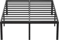 EMODA 20 Inch Queen Bed Frame No Box Spring Needed Heavy Duty Metal Tall Platform Bed Frame Queen Size with Large Storage Space, Easy Assembly, Black