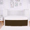 Box Pleated Mini Crib Bed Skirt Premium 100% Cotton 800 Thread Count Nursery Crib Toddler Bedding Crib Bedskirt for Baby Boys or Baby Girls, (24" x 38") + 10" Drop Lenght - Chocolate Solid