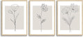 CHMMART 3 Piece Neutral Flower Framed Wall Art Beige Minimalist Floral Canvas Art Prints Boho Botanical Line Pictures Wall Decor Artwork Painting for Living Room Bedroom Office 16x20in