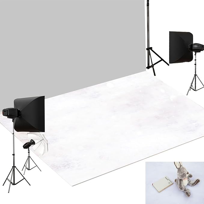 Kate Light White Floor Mats Photography Floor Mats Printed Rubber Mat Newborn Photography Drops for Photo Studio Props 8X5ft