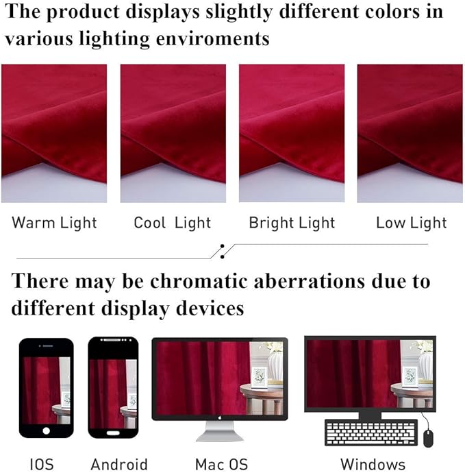 StangH Christmas Red Velvet Curtains Back Tab Room Darkening Thermal Insulated Window Drapes Home Theater Curtains Luxury Decor for Bedroom Living Room, W52 x L84, 2 Panels