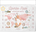 OLIVE OLIVIA Personalized Monthly Baby Milestone Blanket, Baby Months Blanket, Perfect Custom Newborn Gifts,30"x40"