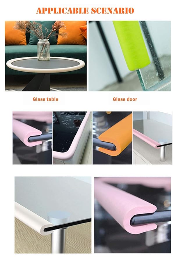 M2cbridge U Shape Extra Thick Furniture Table Edge Protectors Foam Baby Safety Bumper Guard 6.5 Ft (Black)