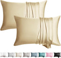 100% Silk Pillowcase for Hair and Skin Toddler Size 2 Pack Mulberry Silk Pillow Case 13 x 18 Inches Highest 6A Silk Kids/Travel Pillow Cover Soft Breathable Cooling with Hidden Zipper, Champagne