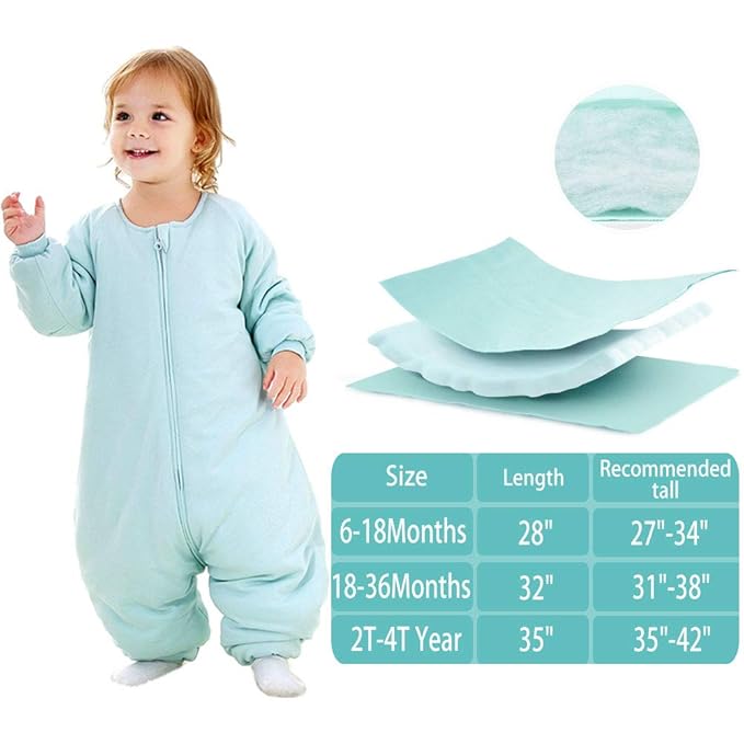 RESTCLOUD Baby Sleep Bag with Feet Winter, Wearable Blanket with Legs, Sack for Toddler Thicken 2.5 TOG (Pink, 2T-4T Year)