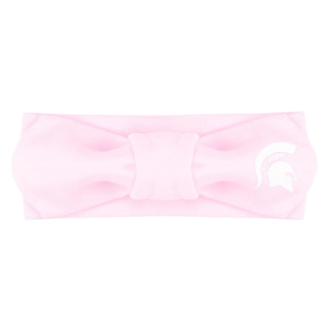 Creative Knitwear Michigan State Spartans Infant Girls Pink Solid Hair Knot Headband Embroidered Logo - Size Newborn - 4T