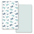 Stretchy Ultra Soft Jersey Knit Fitted Crib Sheets Set 2 Pack，Fits All Standard Crib Mattress Pads, Lovely Whale for Girls and Boys