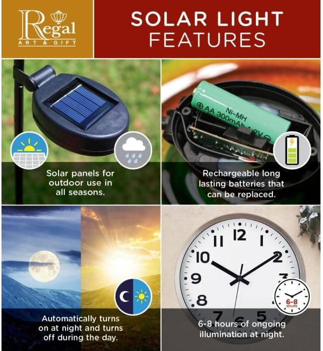 Regal Art & Gift Hot Air Balloon Solar Lantern – Hanging Solar-Powered LED Lights, Waterproof Portable Decorative Outdoor Lamp Made of Metal & Glass for Garden, Patios & Pathway – Multi