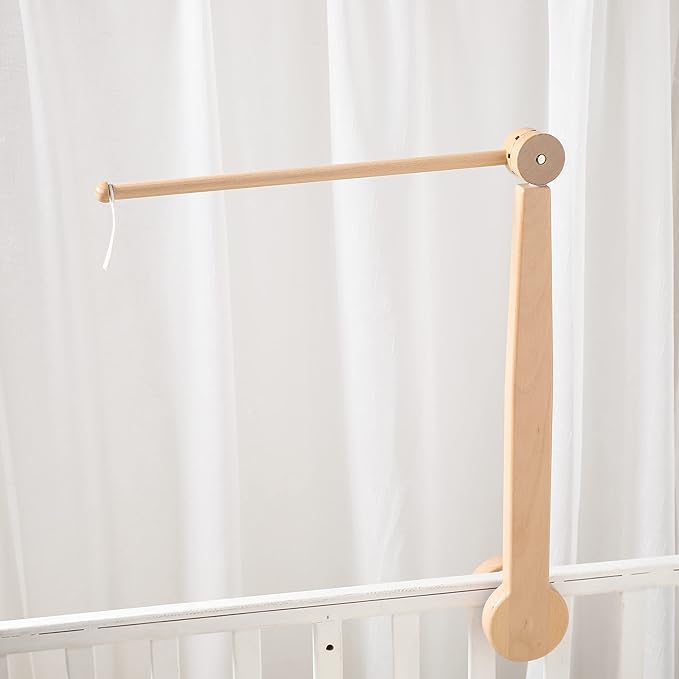 Baby Crib Mobile Arm,HBM 19-37 inches Wooden Mobile Arm for Crib Mobile Hanger for Crib Baby Girl Nursery Decor