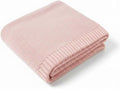 Baby Knit Blanket Soft Cotton Lightweight Newborn Blanket for Crib Stroller Toddler Nursery Shower Gift Cozy Breathable Travel Swaddle Wrap Pink 30 x 40 Inches