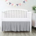 100% Egyptian Cotton, Nursery Crib Toddler (24" x 38" + 10") 800 Thread Count Crib Skirt Dust Ruffle, Bedding Skirts for Baby Boys or Girls, 10" Drop, Silver Solid
