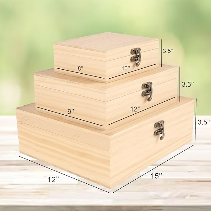 Personalized Baby Memory Pine/Walnut Wooden Box for Keepaske, 10*8*3.5in Large Pine Boxes Custom Newborn Gifts Engraved Wood Box with Lid, Baby Shower Gifts for Boys Girls Keepsake Storage Boxes